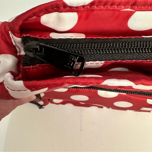 LUG Happy Camper Crimson Large Dot Crossbody Red Polka Dot Shoulder Bag Travel - Picture 7 of 15